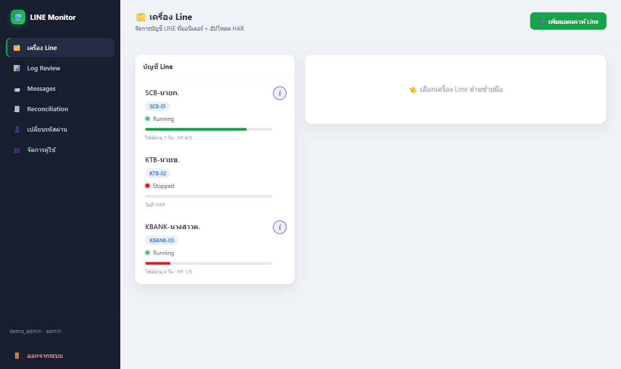 หน้าหลัก LINE Monitor